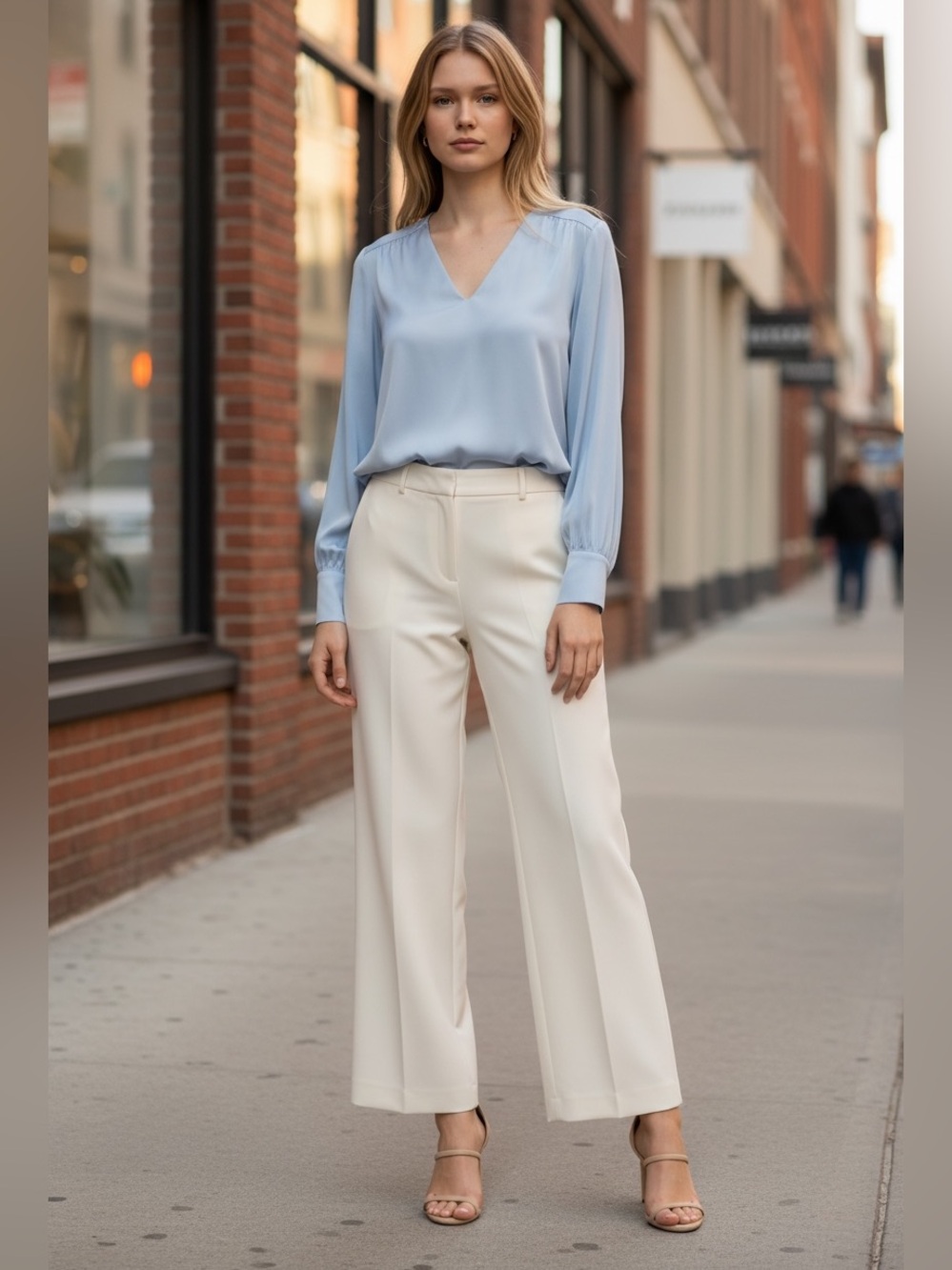 NWT Talbots Classic Wide Leg Career Dress Pants Women’s SZ 14 in Ivory Off White